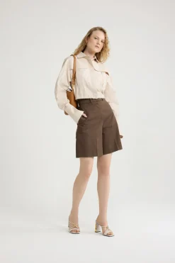 Bermudashorts aus Bio-Baumwollgabardine