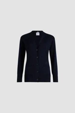 Cardigan aus Baumwolle mit Trompe-l'œil-Kragen aus Popeline