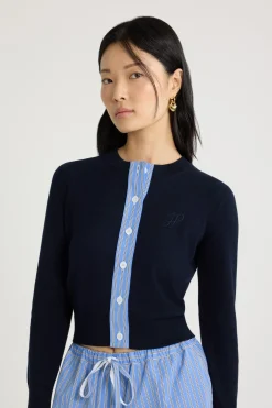Cardigan mit aufgesticktem JP-Monogramm aus Baumwolle