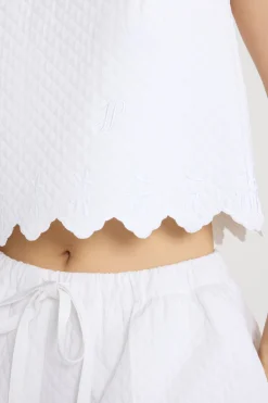 Crop-Top aus gesteppter nachhaltiger Viskose
