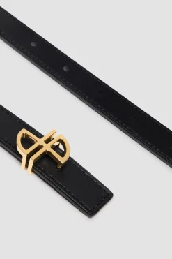 Dünner Gürtel aus Leder mit JP-Monogramm auf der Schnalle
