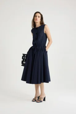 Geknöpftes Midikleid aus Bio-Baumwolle
