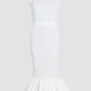 Gesmoktes Fischschwanz-Midikleid aus recycelter Faille