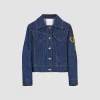 Jacke aus Denim mit gesticktem Logo