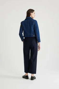 Jacke aus Denim mit gesticktem Logo