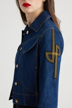 Jacke aus Denim mit gesticktem Logo