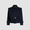 Jacke mit Gürtel aus nachhaltigem technischem Wolltwill