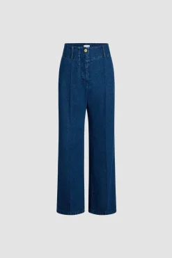 Jeans mit breiter Taille aus Baumwolldenim