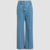 Jeans mit breiter Taille aus Baumwolldenim