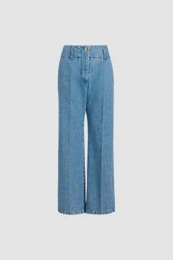 Jeans mit breiter Taille aus Baumwolldenim