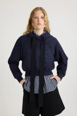 Kapuzenpullover aus Bio-Baumwolle mit Medaillon-Logo
