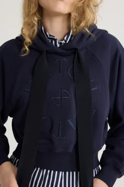 Kapuzenpullover aus Bio-Baumwolle mit Medaillon-Logo