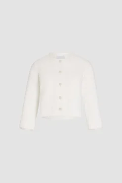 Kastenförmige kragenlose Jacke aus gesteppter Viskose