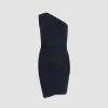 Kleid mit einer Schulter aus Bio-Stretch-Baumwolle