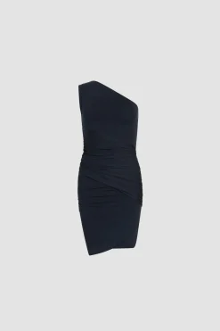 Kleid mit einer Schulter aus Bio-Stretch-Baumwolle