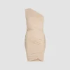 Kleid mit einer Schulter aus Bio-Stretch-Baumwolle