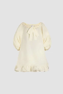Kleid mit Rüschensaum aus recycelter Faille