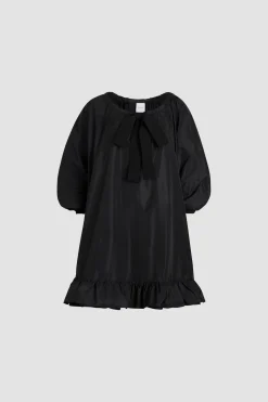 Kleid mit Rüschensaum aus recycelter Faille
