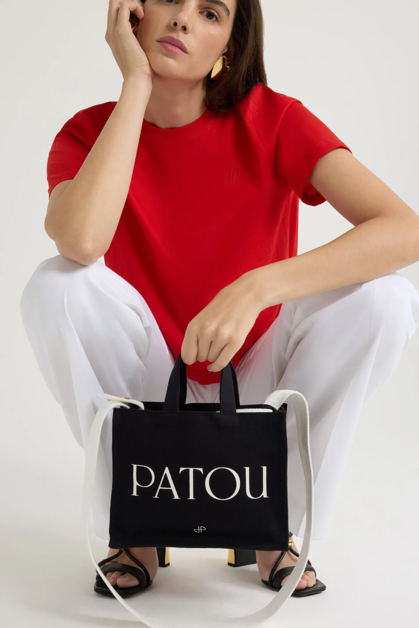 Kleiner Patou-Shopper aus Baumwollcanvas