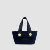 Kleiner trapezförmiger Patou Shopper mit Logo aus Baumwollcanvas