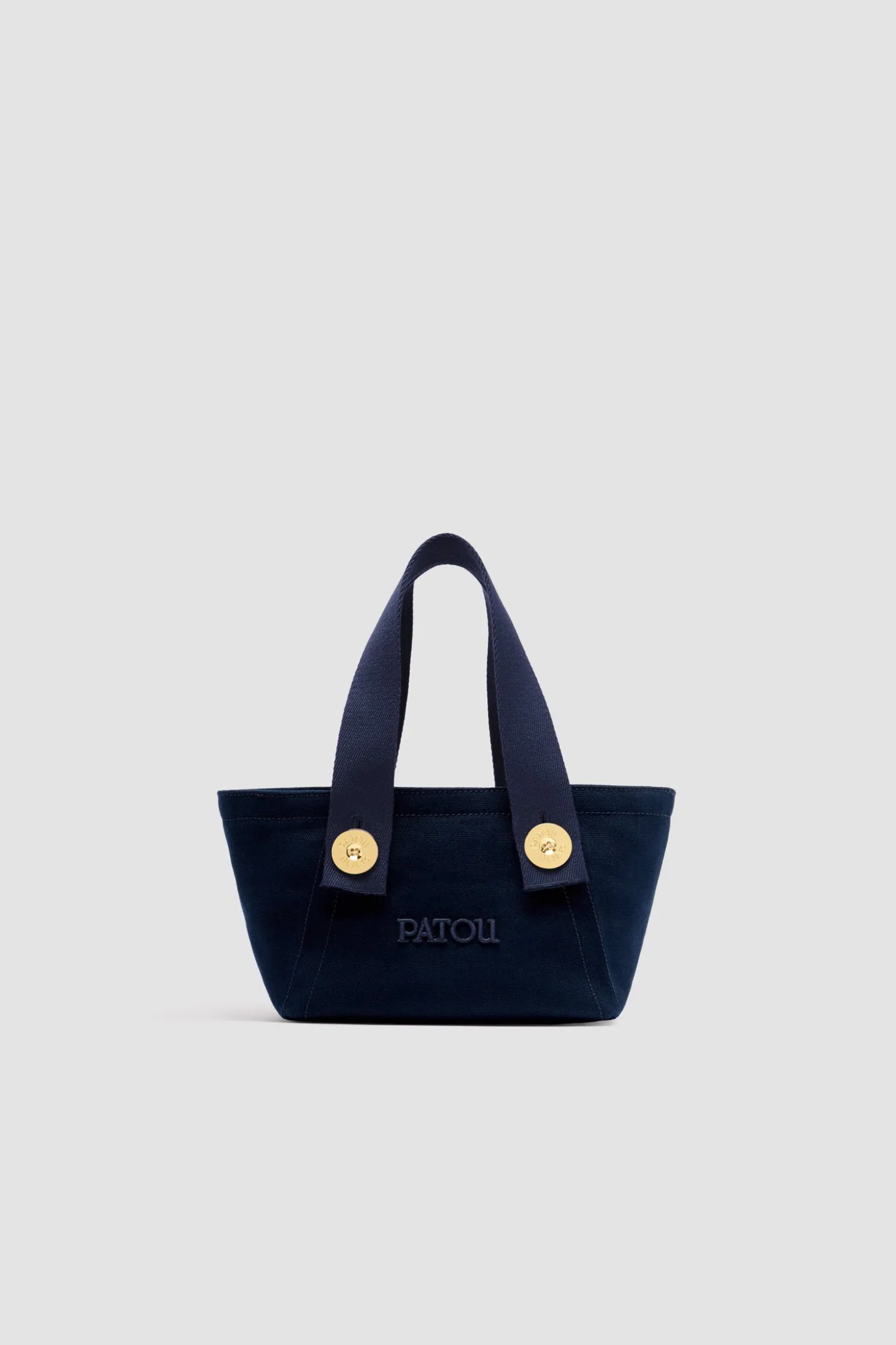 Kleiner trapezförmiger Patou Shopper mit Logo aus Baumwollcanvas