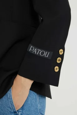 Kragenlose Jacke aus nachhaltigem technischem Wolltwill