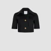 Kurze Jacke mit kurzen Ärmeln aus Bio-Baumwollgabardine