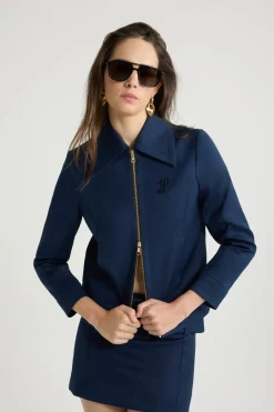 Kurze Jacke mit Reißverschluss aus Bio-Baumwolltwill