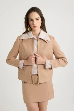 Kurze Jacke mit Reißverschluss aus Bio-Baumwolltwill