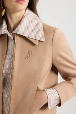 Kurze Jacke mit Reißverschluss aus Bio-Baumwolltwill