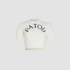 Kurzes Jacquard-Oberteil mit Patou Logo aus einer Merinowollmischung