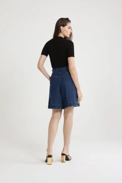 Kurzes Jacquard-Oberteil mit Patou Logo aus einer Merinowollmischung