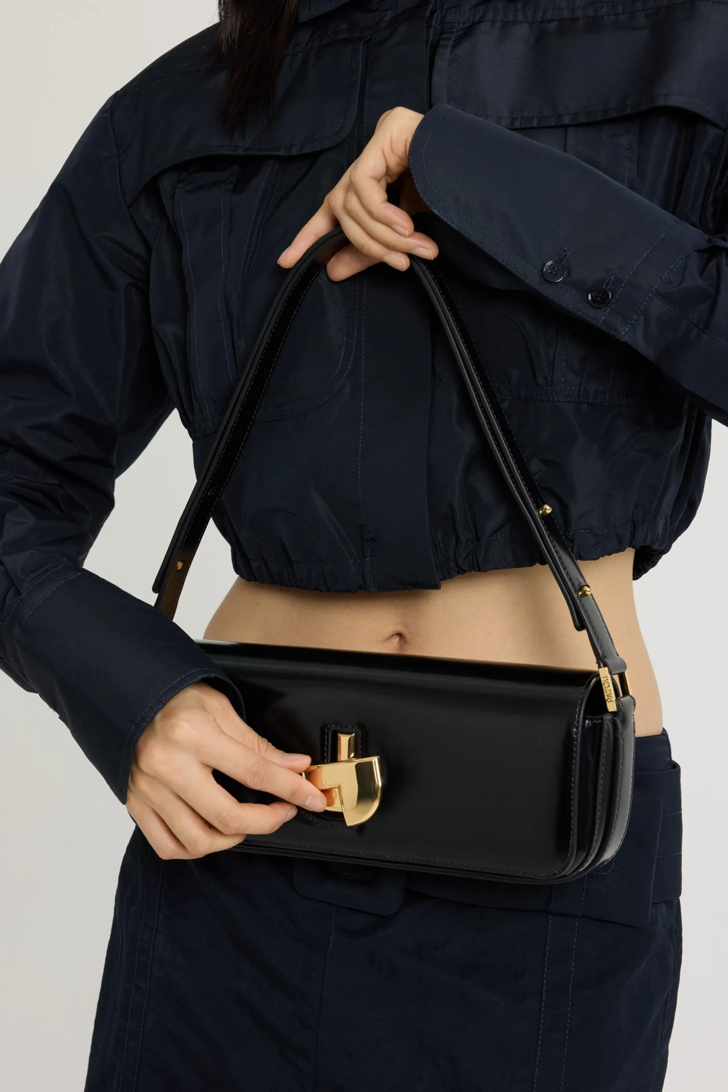 Le Lock Baguette Tasche aus Leder
