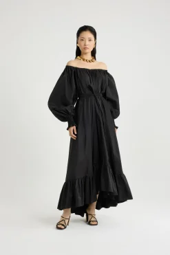 Maxi-Cocktailkleid aus recycelter Faille