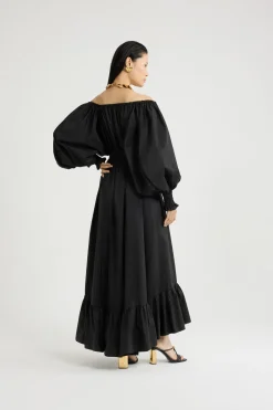 Maxi-Cocktailkleid aus recycelter Faille