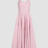 Maxikleid mit Neckholder aus bedrucktem Bio-Baumwollpopeline