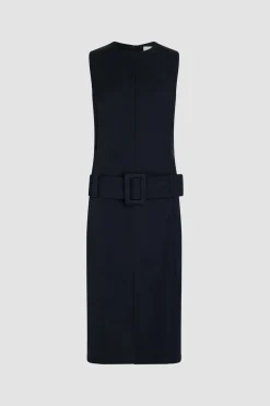 Midikleid mit Gürtel aus leichtem recyceltem Nylon