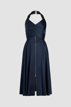 Midikleid mit Neckholder aus Satin