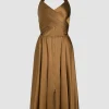 Midikleid mit Neckholder aus Satin