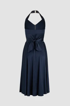 Midikleid mit Neckholder aus Satin