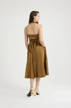 Midikleid mit Neckholder aus Satin