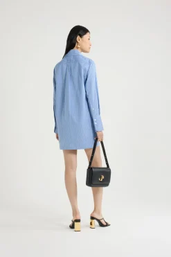 Mini-Hemdkleid aus bedrucktem Bio-Baumwollpopeline