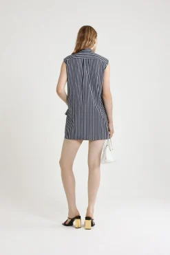 Mini-Hemdkleid aus bedrucktem Bio-Baumwollpopeline