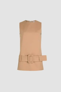 Minikleid mit Gürtel aus Bio-Baumwolltwill