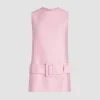 Minikleid mit Gürtel aus leichtem Bio-Baumwolltweed