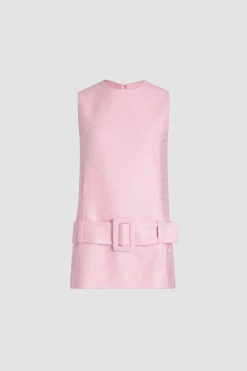 Minikleid mit Gürtel aus leichtem Bio-Baumwolltweed