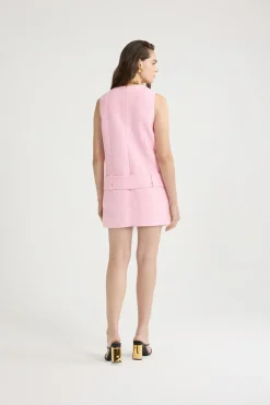 Minikleid mit Gürtel aus leichtem Bio-Baumwolltweed
