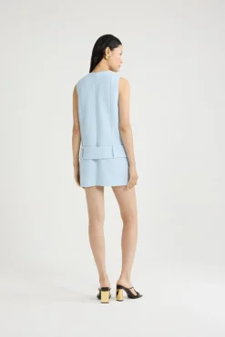 Minikleid mit Gürtel aus leichtem Bio-Baumwolltweed