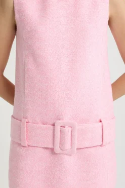 Minikleid mit Gürtel aus leichtem Bio-Baumwolltweed