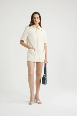 Minikleid mit Reißverschluss aus Baumwolldenim